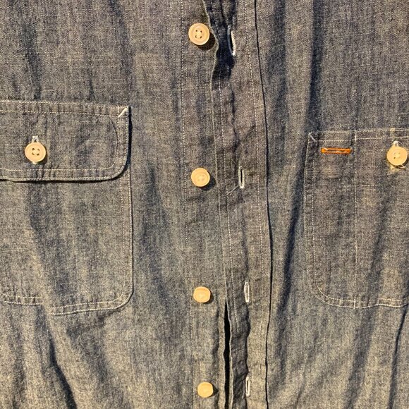 ORVIS Denim Shirt, NEVER WORN, Long-Sleeve Button-Down, Hemp/Cotton, Medium - Picture 3 of 6